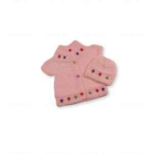 Baby Pink Hand Knitted sweater set